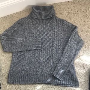 Silver cable knit chunky sweater